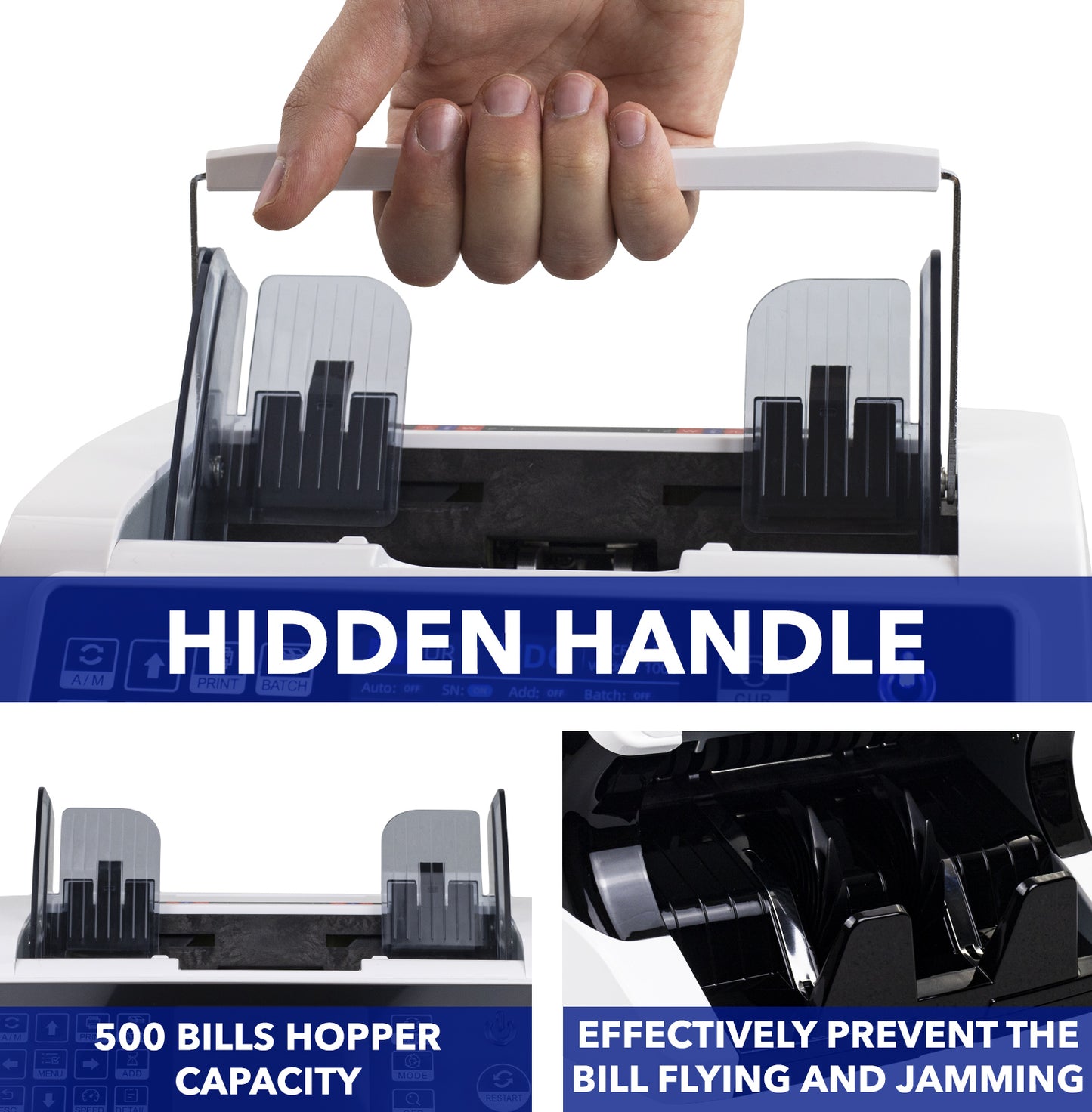 Jubula MV-500 Money Counting Machine That Value Counts Mixed banknotes | Cash Counting Machine with 11-Point Counterfeit Money Detector | Money Counter Machine | EUR USD GBP etc