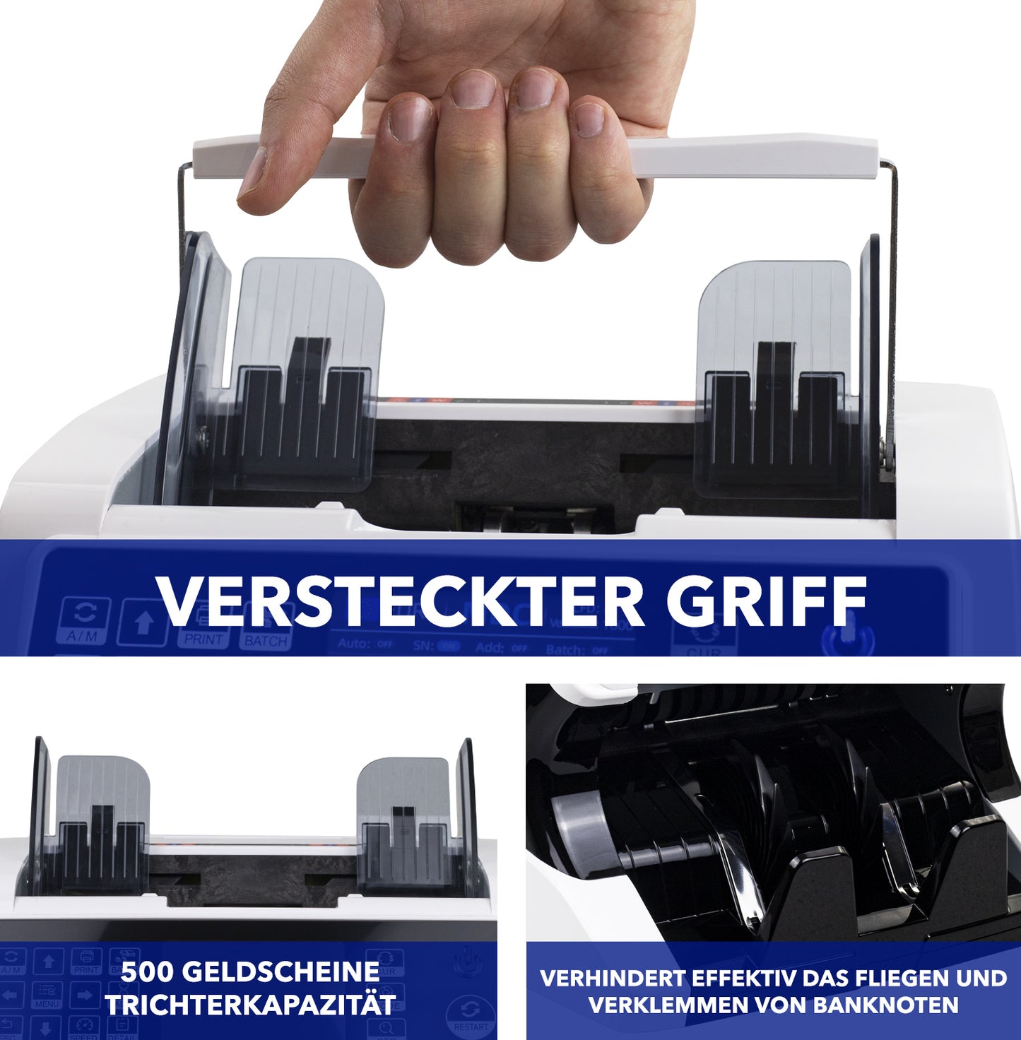 Jubula MV-500 Geldzählmaschine für gemischte Geldscheine | EUR USD GBP SEK CHF usw.