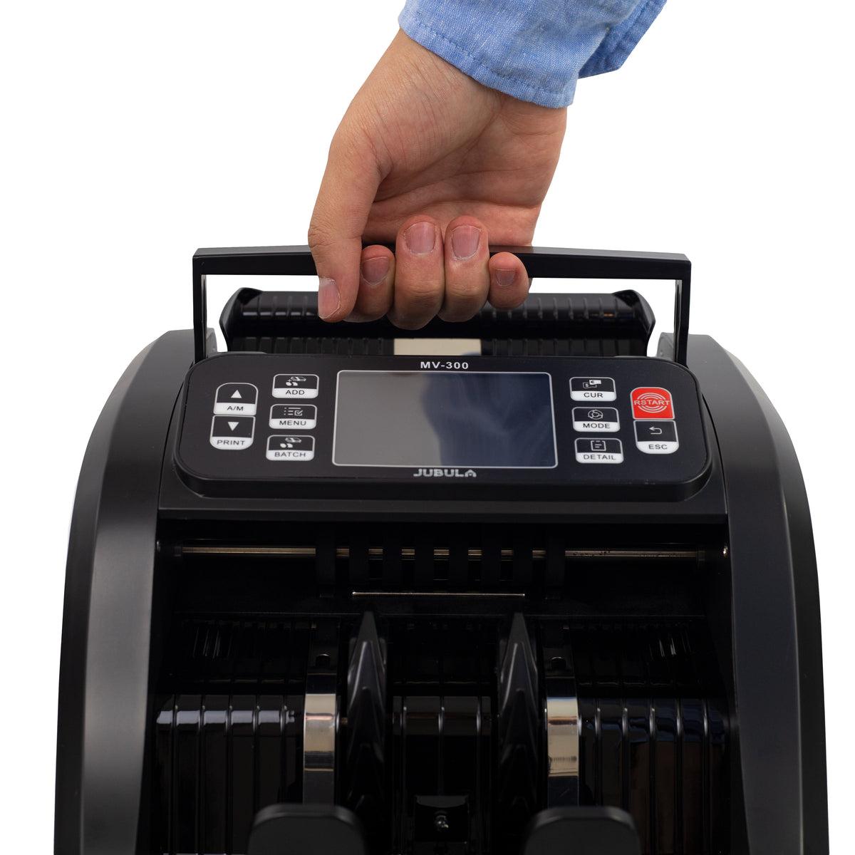 Jubula MV-300 - Compteuse de billets de banque mixtes avec détection avancée de faux billets en 8 points | EUR, USD, GBP | Valorisatrice de billets | Sûre et Précise | Compteur de valeurs pour billets