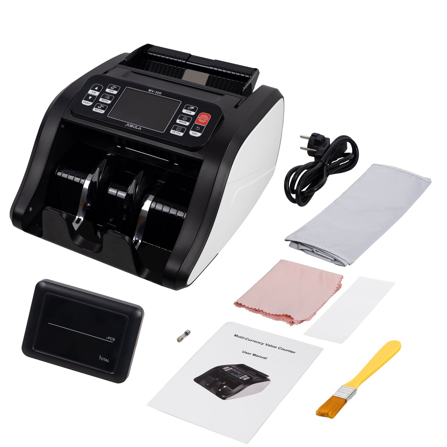 Jubula MV-300 Money Counting Machine That Value Counts Mixed banknotes | EUR USD GBP | Cash Counting Machine with 8-Point Counterfeit Money Detector | Money Counter Machine