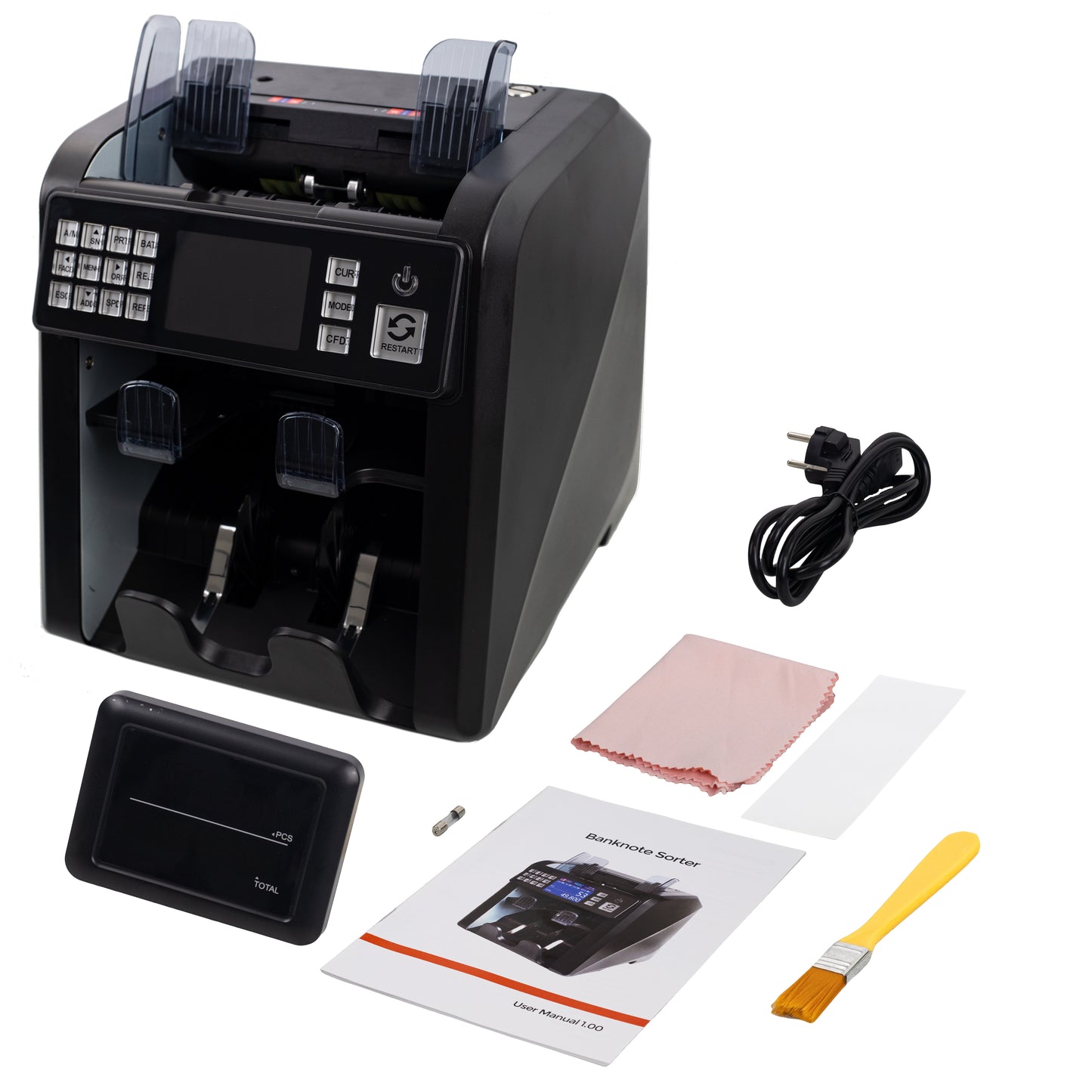 Jubula MV-600 Banknotenzähler | Banknotensortierer für gemischte Geldscheine mit 12-facher Falschgelderkennung | Exakt | EUR USD GBP SEK CHF usw. | Geldzählmaschine | Geldzähler | Geldscheinzähler