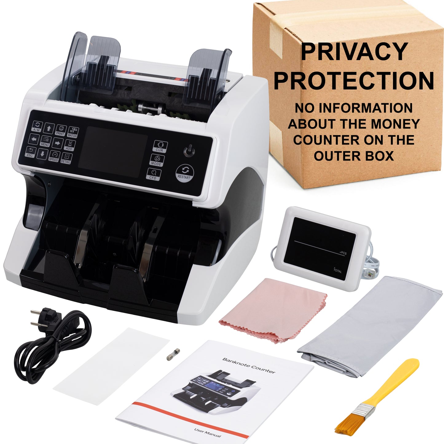 Jubula MV-500 Money Counting Machine That Value Counts Mixed banknotes | Cash Counting Machine with 11-Point Counterfeit Money Detector | Money Counter Machine | EUR USD GBP etc
